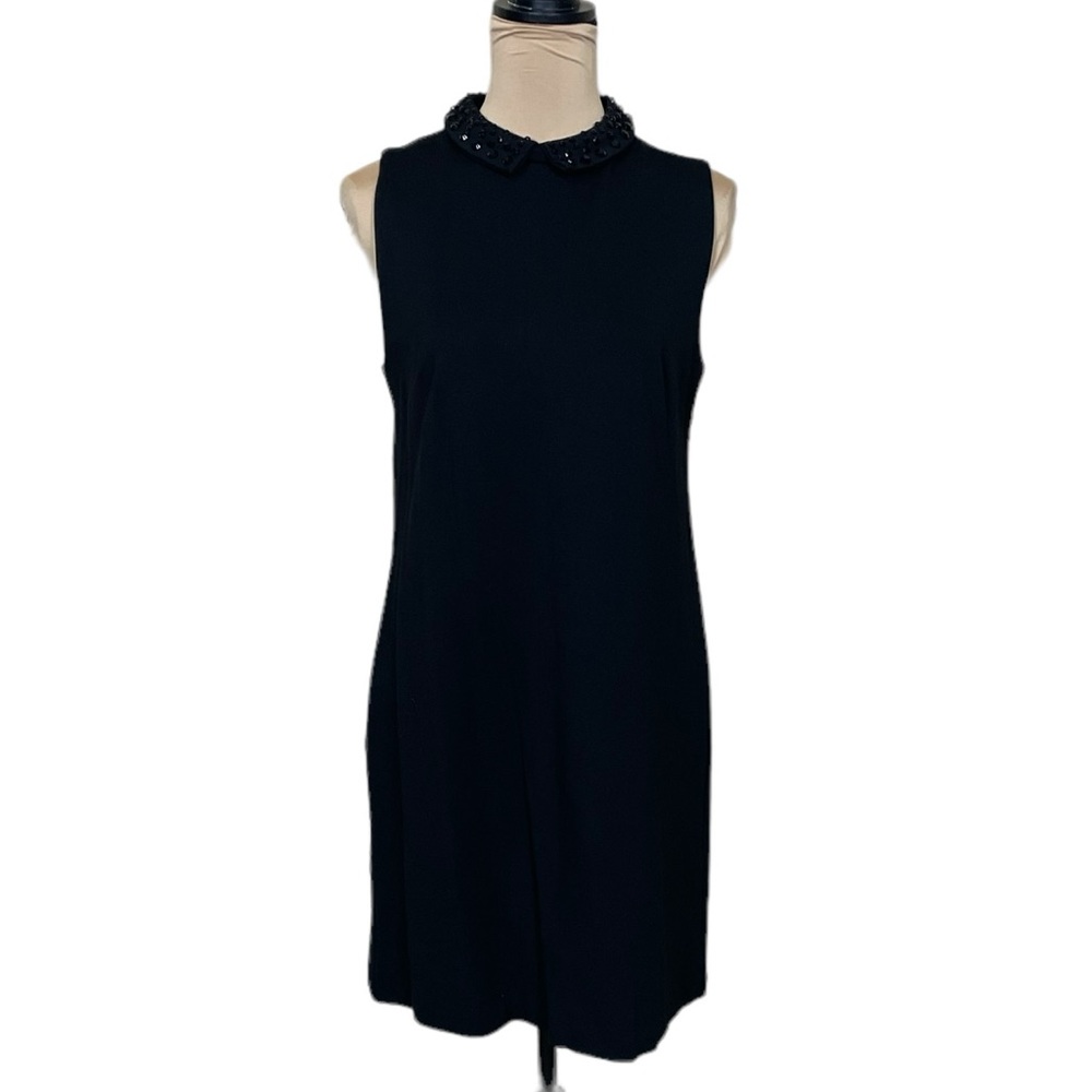 Cynthia Rowley Sleeveless Beaded Collar Shift Dress